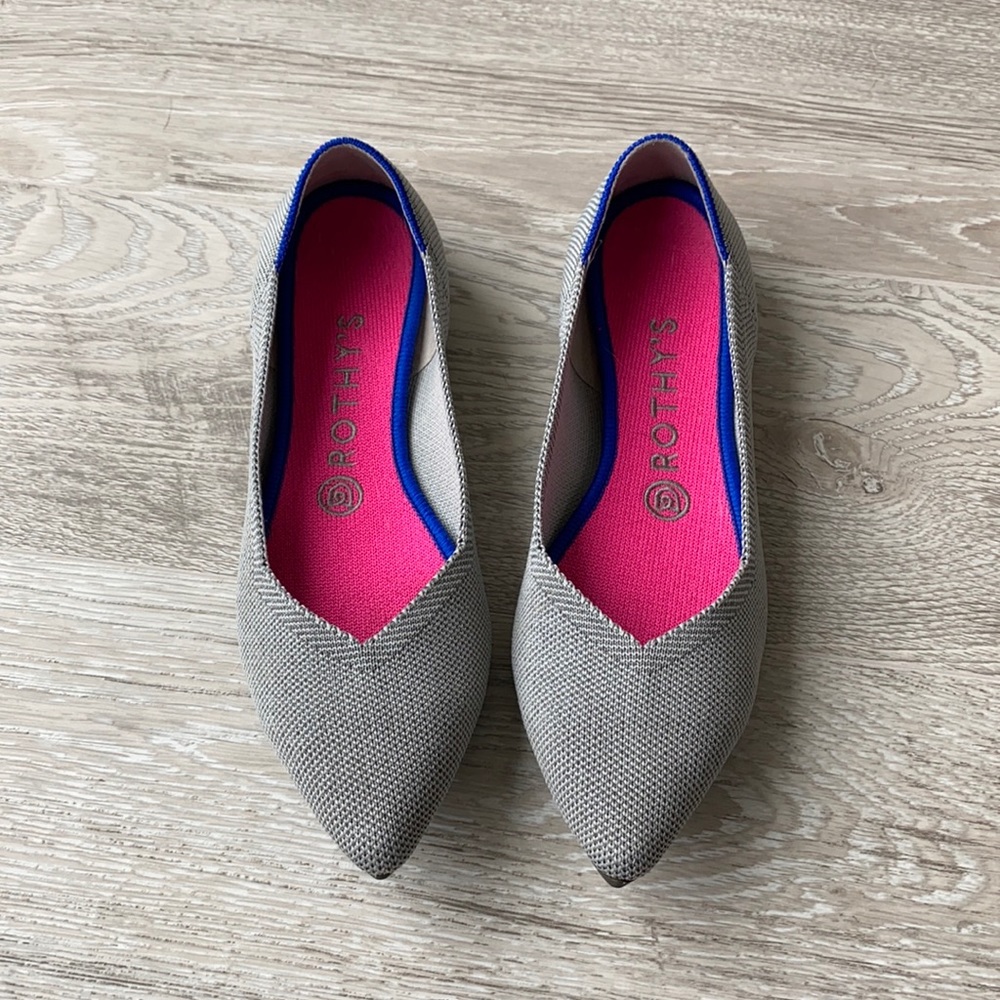 Rothy’s The Point in Iridescent/Silver